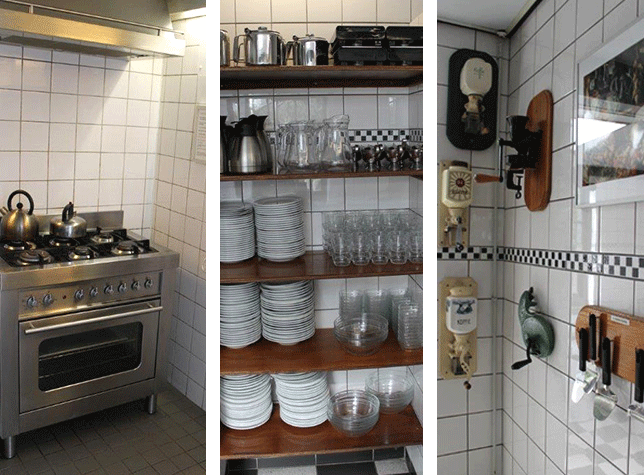 de moderne keukens zijn ingericht met een volledige kook en serviesuitrusting voor 50 personen